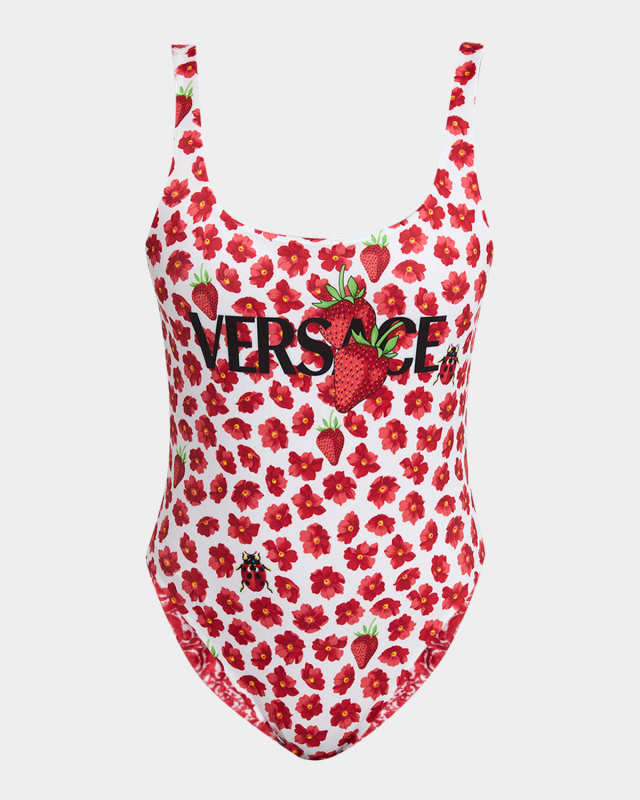 Strawberry Garden Barocco Reversible One-Piece Swimsuit